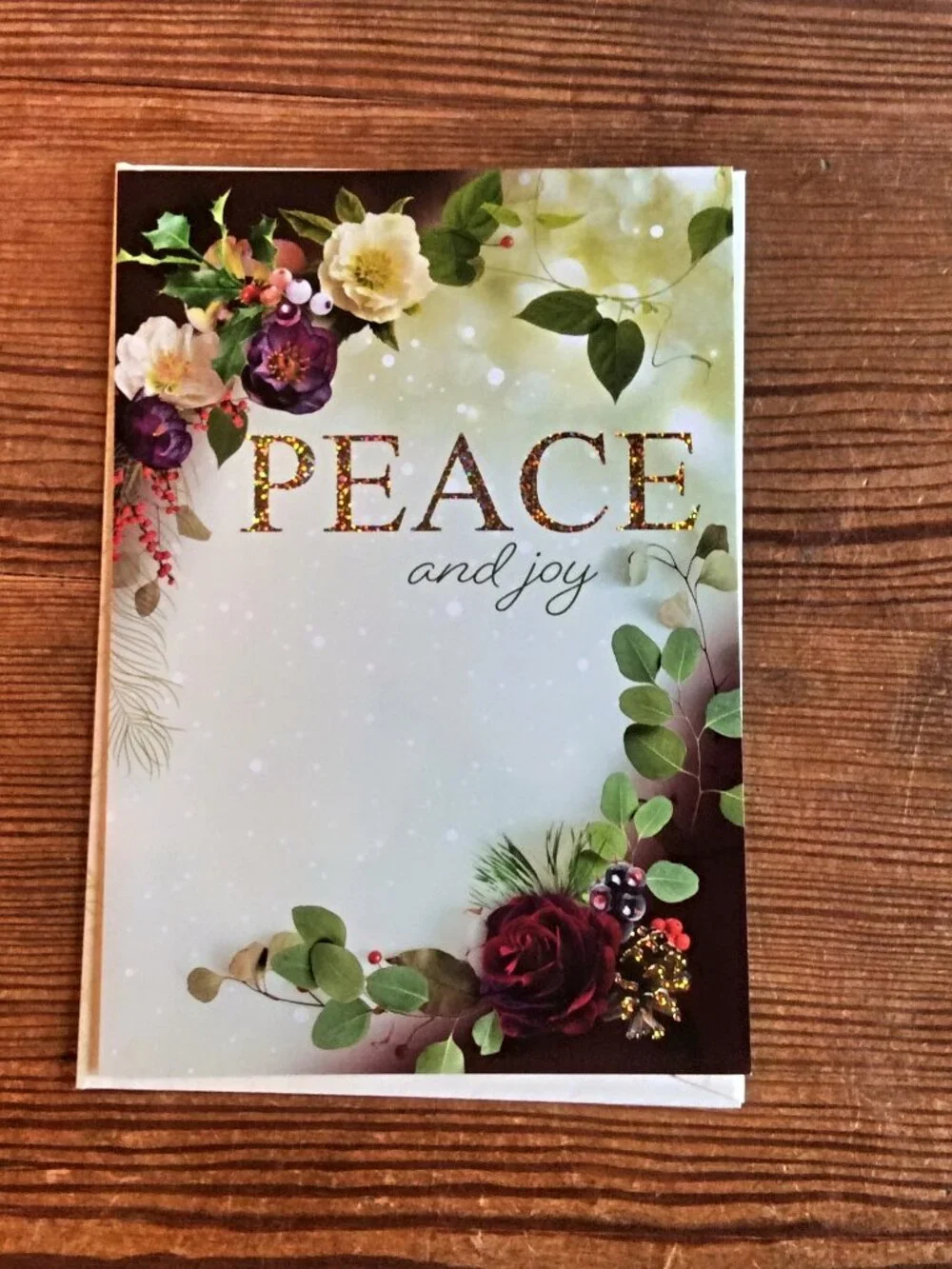Leanin' Tree Christmas Cards Set of 6 Unused Floral Holiday Greeting Cards